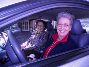 Gerri and Linda off for a ride